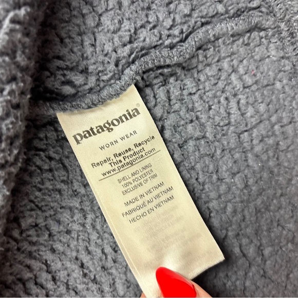 PATAGONIA Women’s Los Gatos 1/4 Zip Blue/Grey Fleece Pullover size: Medium - Picture 9 of 10